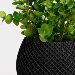 Arranjo de Eucalipto Permanente Verde Vaso Treliça - Preto - Imagem 3