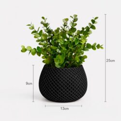 Arranjo de Eucalipto Permanente Verde Vaso Treliça - Preto - Imagem 4