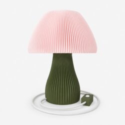 Luminária Clarté Chanterelle - Verde Oliva e Rosa